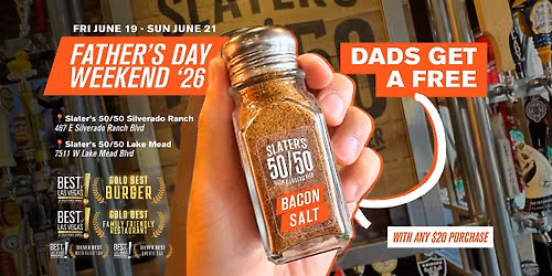 Father\u2019s Day Weekend: Dads Get Free Bacon Salt at Slater\u2019s 50\/50