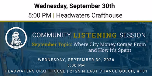 Community Listening Session: Where City Money Comes From and How It's Spent