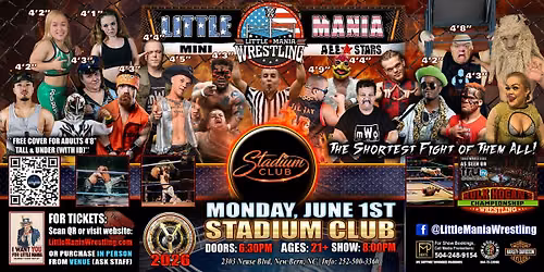 New Bern, NC - Little Mania Mini Wrestling @ Stadium Club