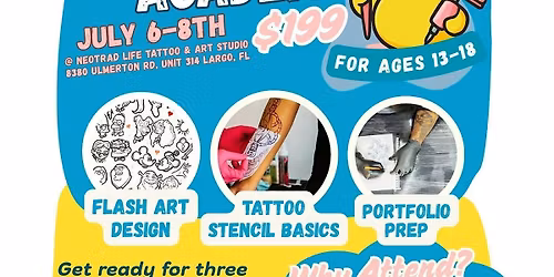 3-Day Tattoo Apprentice Academy for ages 13-18