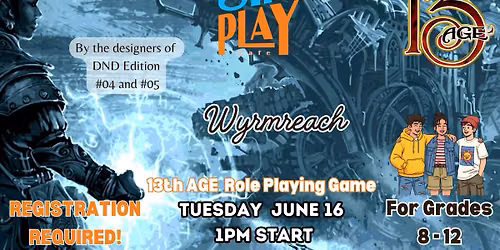 \ud83c\udfb213th Age RPG\ud83e\udddb\u200d\u2642\ufe0fWyrmreach \u26b0\ufe0f @ Sip n Play\ud83d\udde1\ufe0f\ud83d\udee1\ufe0f
