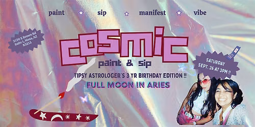 Y2K Cosmic Paint + Sip- Full Moon in Aries- Paint Your Own Incense Holder!