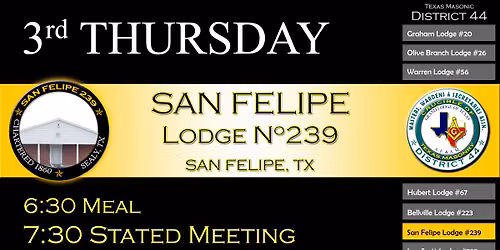 STATED MEETING: San Felipe Lodge #239