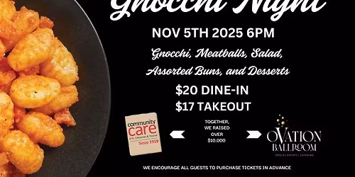 Gnocchi Night- Multi-Course Dinner- ONLY $20 Dine-in
