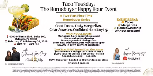 Taco Tuesday:  The Homebuyer Happy Hour Event- (English & Spanish)