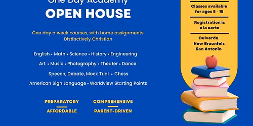 One Day Academy Open House at Hillside Fellowship (Bulverde Campus)