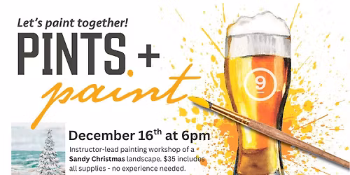 Pints + Paint Night at lot 9 brew!