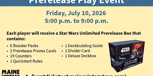Star Wars Unlimited: Ashes of the Empire Prerelease Play Event
