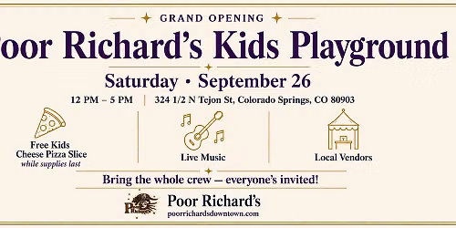 Poor Richard's Kids Playground \u2014 Grand Opening!