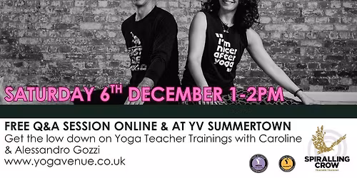 FREE Q&A SESSION on Yoga Teacher Training with Caroline & Alessandro Gozzi