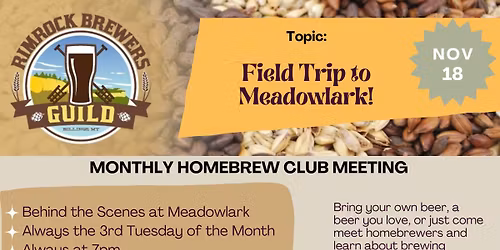 RBG October Meeting - Behind the Scenes at Meadowlark Brewing Company