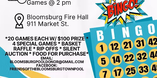 Bingo February 22 @ the Bloomsburg Fire Hall