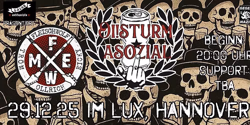 LALGR live: Jahresabschluss mit Oi!STURM ASOZIAL, FLEISCHWOLF und einer weiteren Band