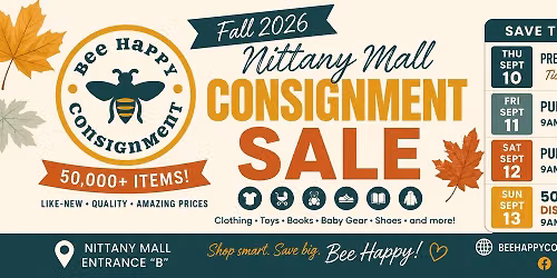Bee Happy Consignment Nittany Mall - Fall 2026 Event