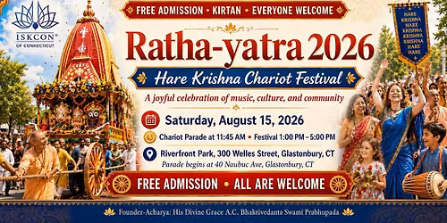 \ud83c\udf89 Hare Krishna Chariot Festival 2026 \u2013 Join the Celebration! \ud83c\udf89