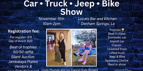 Cody Pounds Memorial Benefit Car, Truck, Jeep, & Bike Show