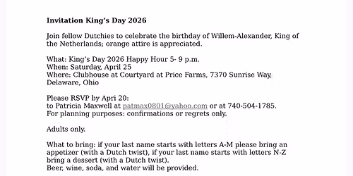 Koningsdag, Columbus