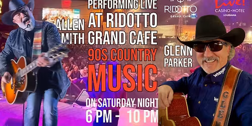 Show \ud83d\udea8 90's Country Experience with Allen Smith & Glenn Parker! Get A Bite, Sit, Sip & Sing Along 