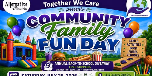 Community Family Fun Day, Back To School Giveaway 