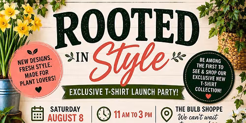 Rooted in Style: Exclusive T-Shirt Launch Party!