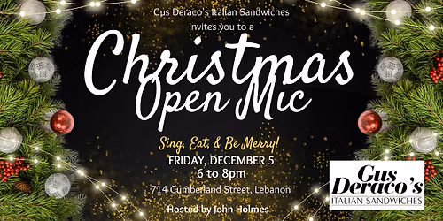 December First Friday Open Mic at Gus Deraco's - Hosted by John Holmes