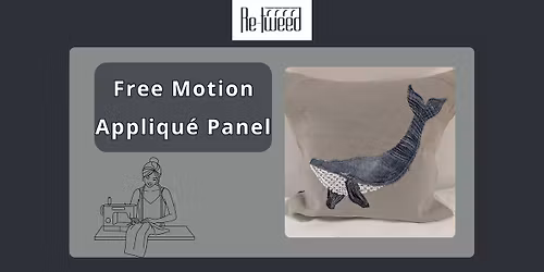 Free Motion Appliqu\u00e9 Panel - Whale Design