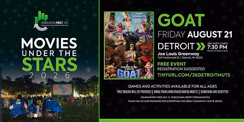 Movies Under The Stars Detroit: GOAT 