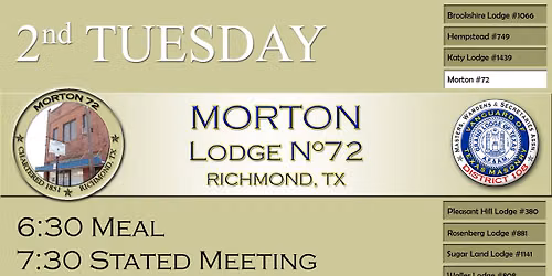 STATED MEETING: Morton Lodge #72