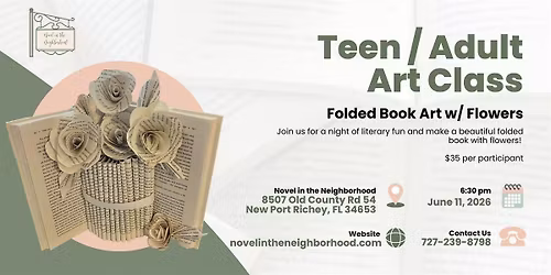Teen\/Adult Art Class: Folded Book Art w\/Flowers