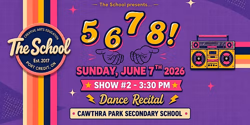 3:30 PM   |    5,6 7 8!   |  Dance Recital SHOW #2