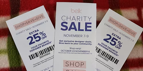 Support us at Belk Charity Days!