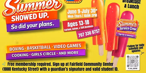 2026 Summer at the Fairfield PAL Teen Center