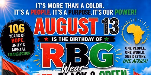 RBG106 the 106th year of Red, Black and Green