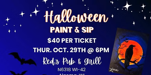 Halloween Paint & Sip @ Red\u2019s Pub & Grill