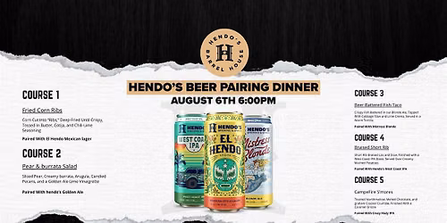 Hendo's Beer Pairing Dinner