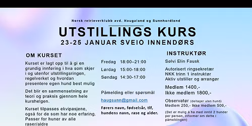 Utstilling\/handler kurs, innend\u00f8rs