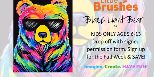 Little Brushes Summer Art Camp: Black Light Bear