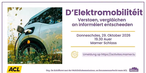 Konferenz iwwer Elektromobilit\u00e9it \u2013 verstoen, vergl\u00e4ichen an inform\u00e9iert entscheeden
