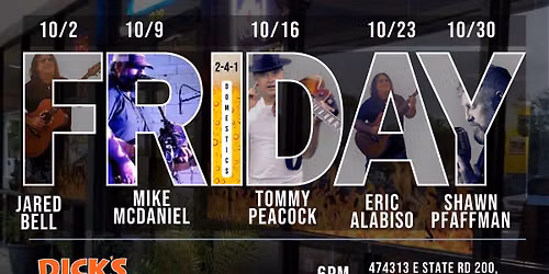 Live Music Friday with Tommy Peacockl @ Dick's Wings Fernandina