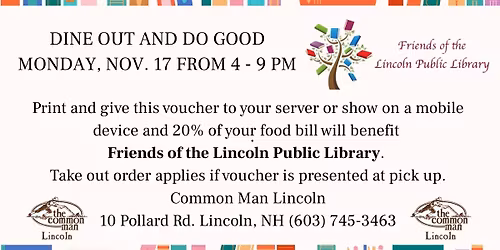 Dine Out and Do Good for Friends of the Lincoln Public Library