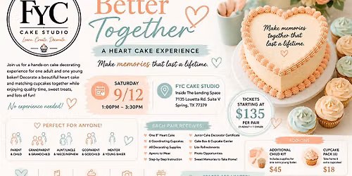 Better Together : A Heart Cake Experience for Two