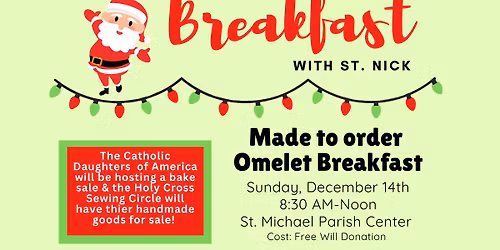 Holy Cross Knights of Columbus Omelet Breakfast with Santa