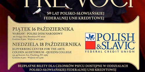 Jubileuszowe Koncerty na 50-Lecie PSFCU: Brooklyn, NY