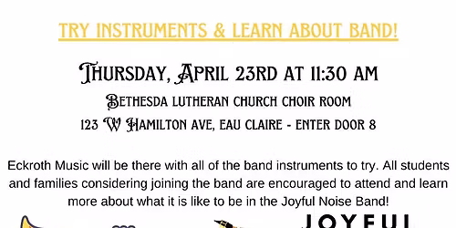 Try Instruments & Learn About Band