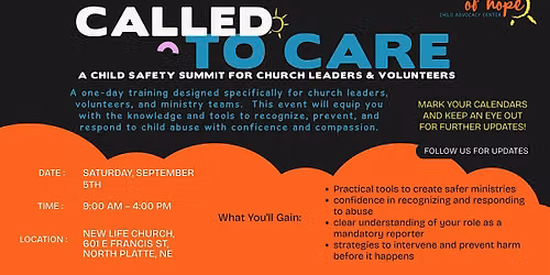 Called To Care: A Child Safety Summit for Church Leaders & Volunteers
