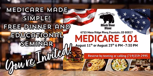 FREE Turning 65 Medicare Dinner at the Black Bear Diner