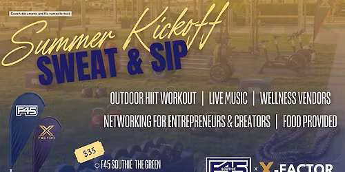 Summer Kickoff Sweat and Sip