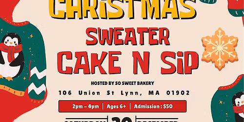 Ugly Christmas sweater Cake and Sip