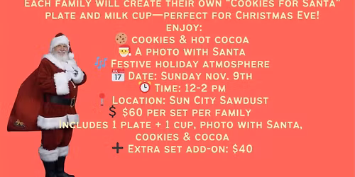 Cookies for Santa Pottery Painting Event