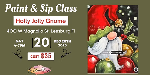 Sip & Paint Class- Holly Jolly Gnome